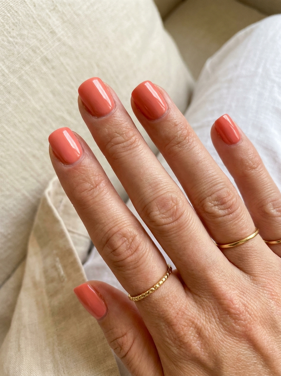 Coral Square Nails als Nägel Square Sommer Inspiration 2026